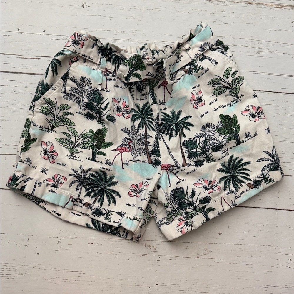Janie and Jack Tropical Print Linen-Blend Shorts size 10